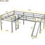 Lit mezzanine simple gris en forme de L avec glissade - Créez une chambre romantique-706506211