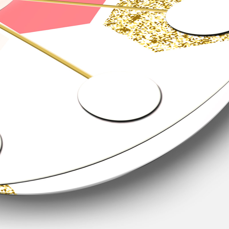 Gold Chic Design I - Horloge murale moderne Mid-Century, Moyenne
