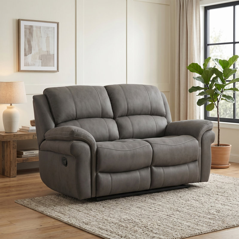 Bettymae 2 Seater Reclining Loveseat, Grey