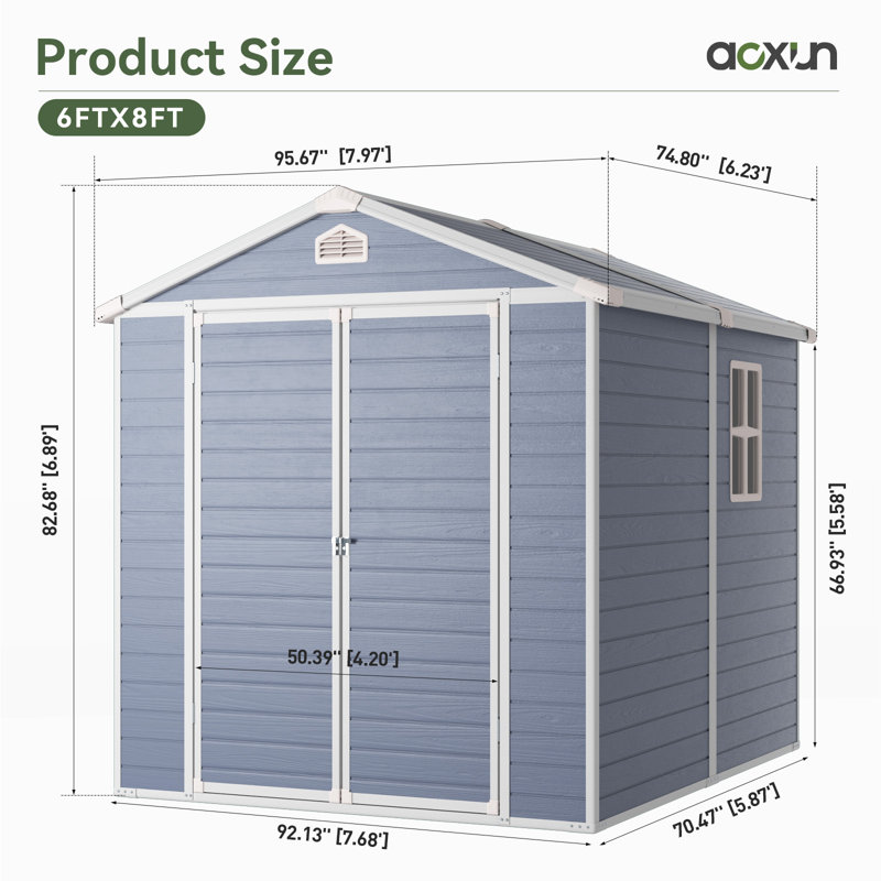 6'x8' Resin Outdoor Storage Shed