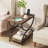 Tashai 2-Tier Rectangular End Side Table with Semicircular Metal Legs-270193291-329926391