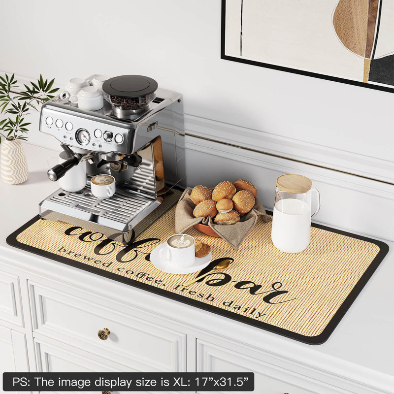Tapis de café avec support en caoutchouc imperméable