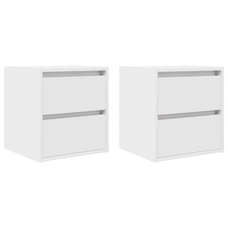 Wall-Mounted Bedside Cabinets 2 Pcs 38X34x40 Cm, White, 2