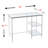 Metal/Glass Student Desk - White