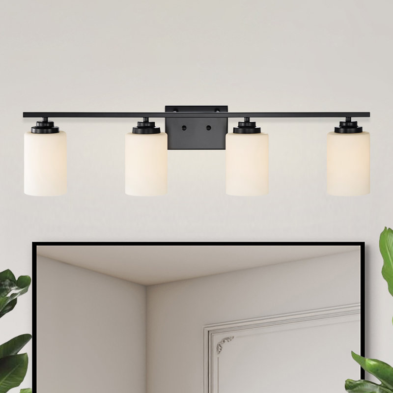 Éclairage pour meuble-lavabo Burdene, 4, Noir mat