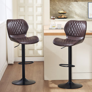 Tabouret pivotant à hauteur réglable (Ensemble de 2)