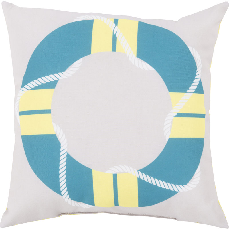 Rain Outdoor Throw Pillow, Cobalt/Sky Blue, 26" H x 26" W x 4" D