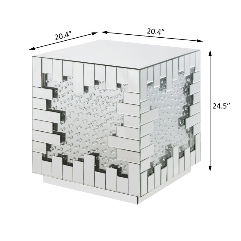 Manolya Square End Table in Mirrored