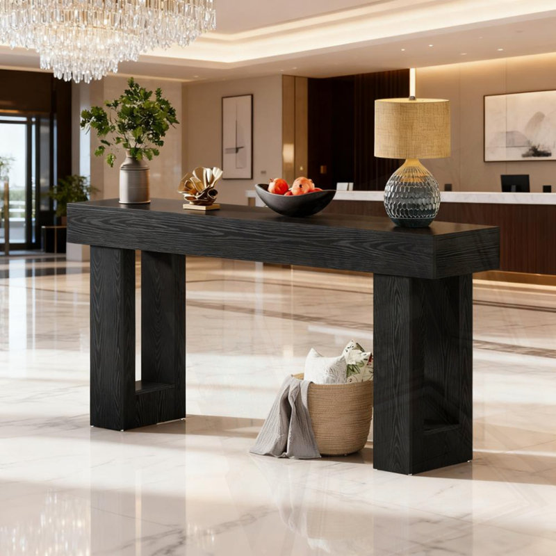 Wooden Console Table, Black