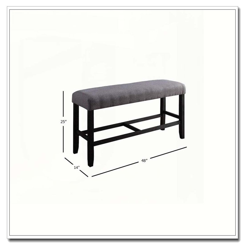 1pc Comptoir à hauteur de comptoir Finition espresso Bois rembourré Siège Tablier de cuisine