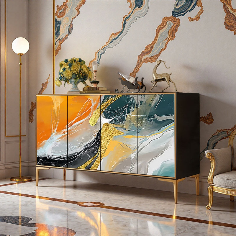 French Style Light Luxury Painted Sideboard