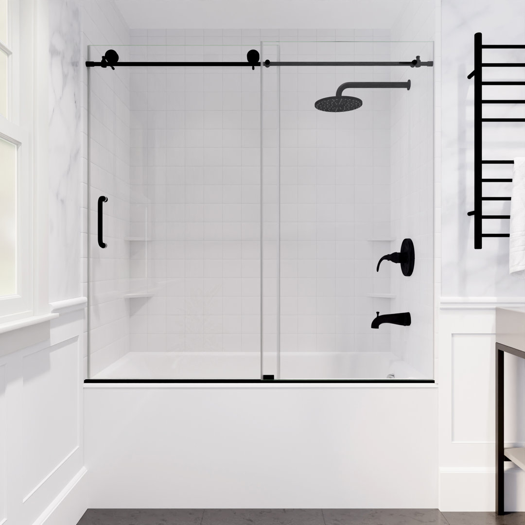 Don 59 - 60" W x 62" H Single Sliding Frameless Tub Door ANZZI 