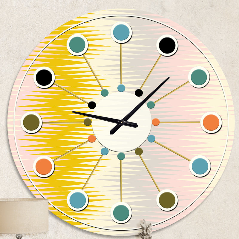 Horloge murale rétro Mid-Century, Moyenne