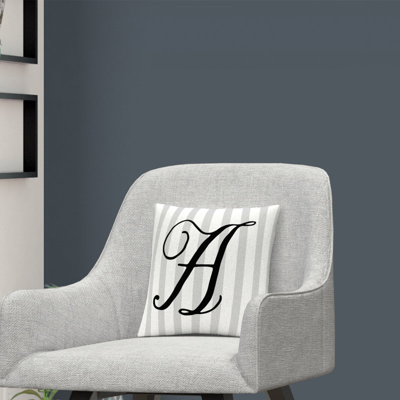 ABC Striped Throw Pillow, A