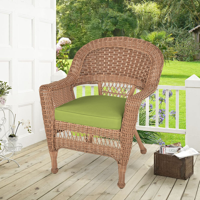 Arliss Steel Outdoor Lounge Chair, Green, Honey