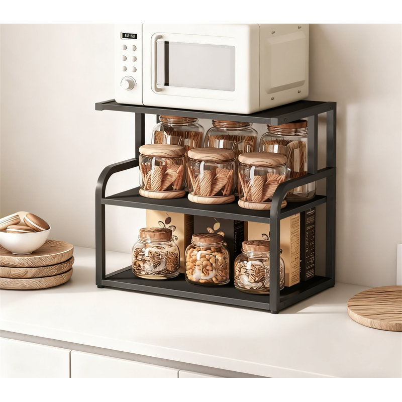 Support d'imprimante à 3 niveaux avec tablette réglable, support de rangement multifonctionnel pour bureau à domicile, cuisine, salon sous le bureau