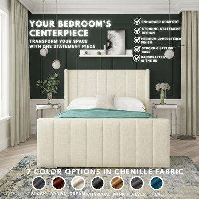 Aspen Chenille Upholstered Bed Frame
