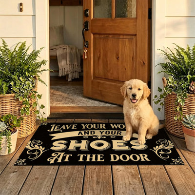  Tapis d'entrée antidérapant pour l'extérieur, 20 po x 32 po, rétro