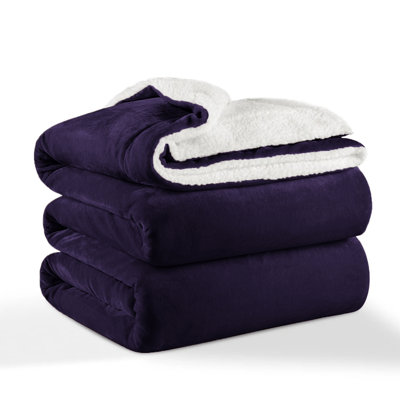 Sherpa Fleece Blanket - Reversible Ultra-Soft Warm Cozy Throw for Sofa & Bed