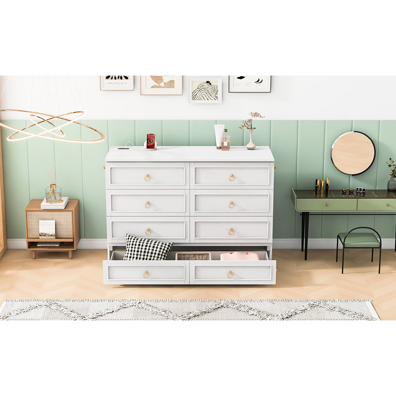 Grand lit, blanc avec rangement généreux pour l'organisation - Grand lit de style chic avec tiroir simple