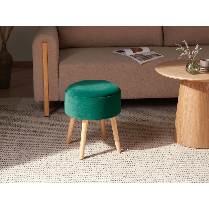 39cm Wide Round No Pattern Pouffe Ottoman with Storage