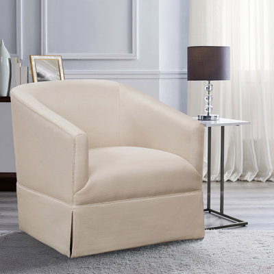 Chaise pivotante à jupe en lin Earl