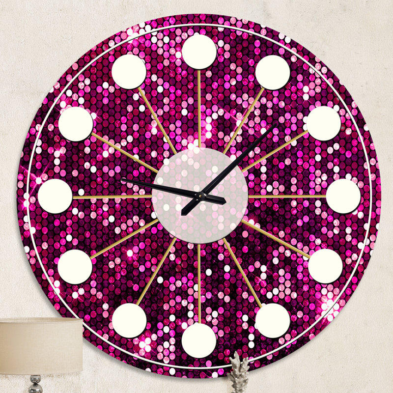Horloge murale rose Mid-Century, Moyenne