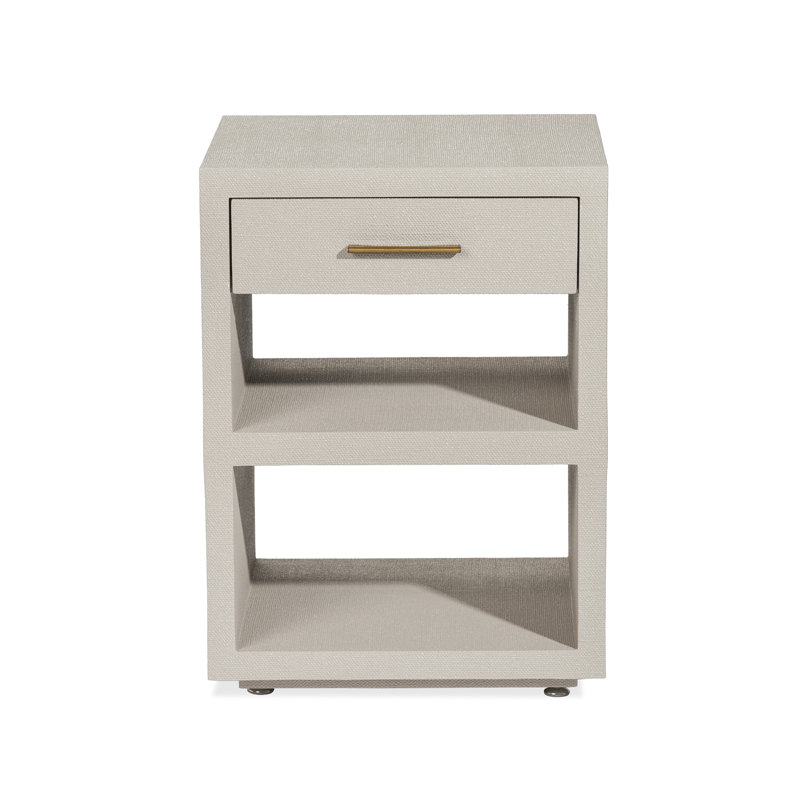 Livia 1 - Drawer Nightstand, Caribbean Sand/Antique Brass