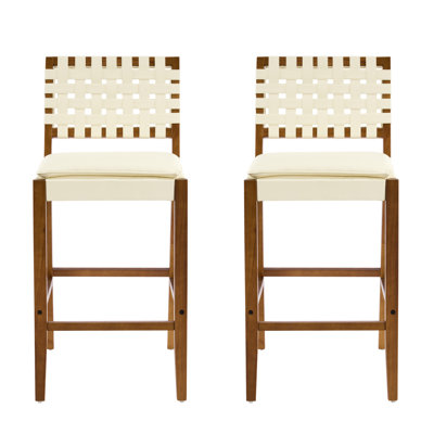 Lingard 29" Seat Height PU Leather Bar Stools With Rubberwood Frame