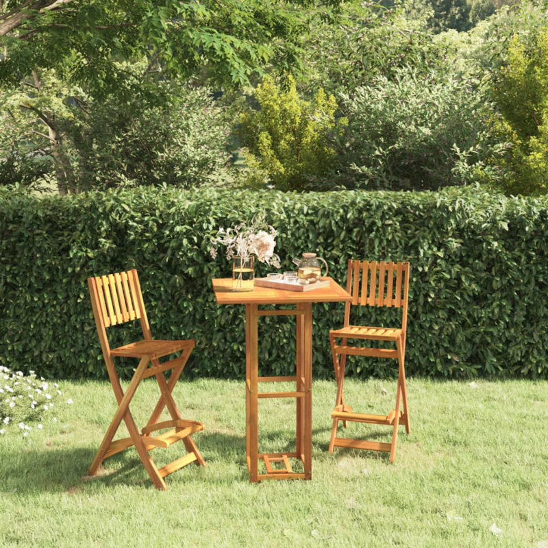 Tbridge 2 - Person Acacia Wood Patio Dining Set with Square Table