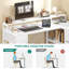 L-Shaped Computer Desk With 4 Drawers, Gaming Desk With Power Outlet And Monitor Stand, Corner Desk-2137615578