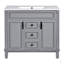 Meuble-lavabo 36 po avec lavabo supérieur, armoire de rangement moderne avec 2 portes à fermeture douce et 2 tiroirs, meuble-lavabo simple-117021114