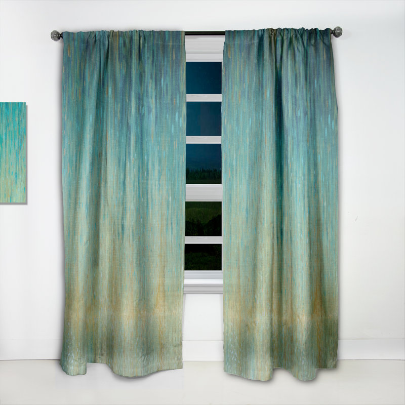 Rain Abstract Panel - Abstract Curtain - Velvet Room darkening - 1 panel, 52"W x 120"L