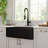 CASAINC Single Bowl Black Fireclay Farmhouse Kitchen Sink With Faucet Included-101121568