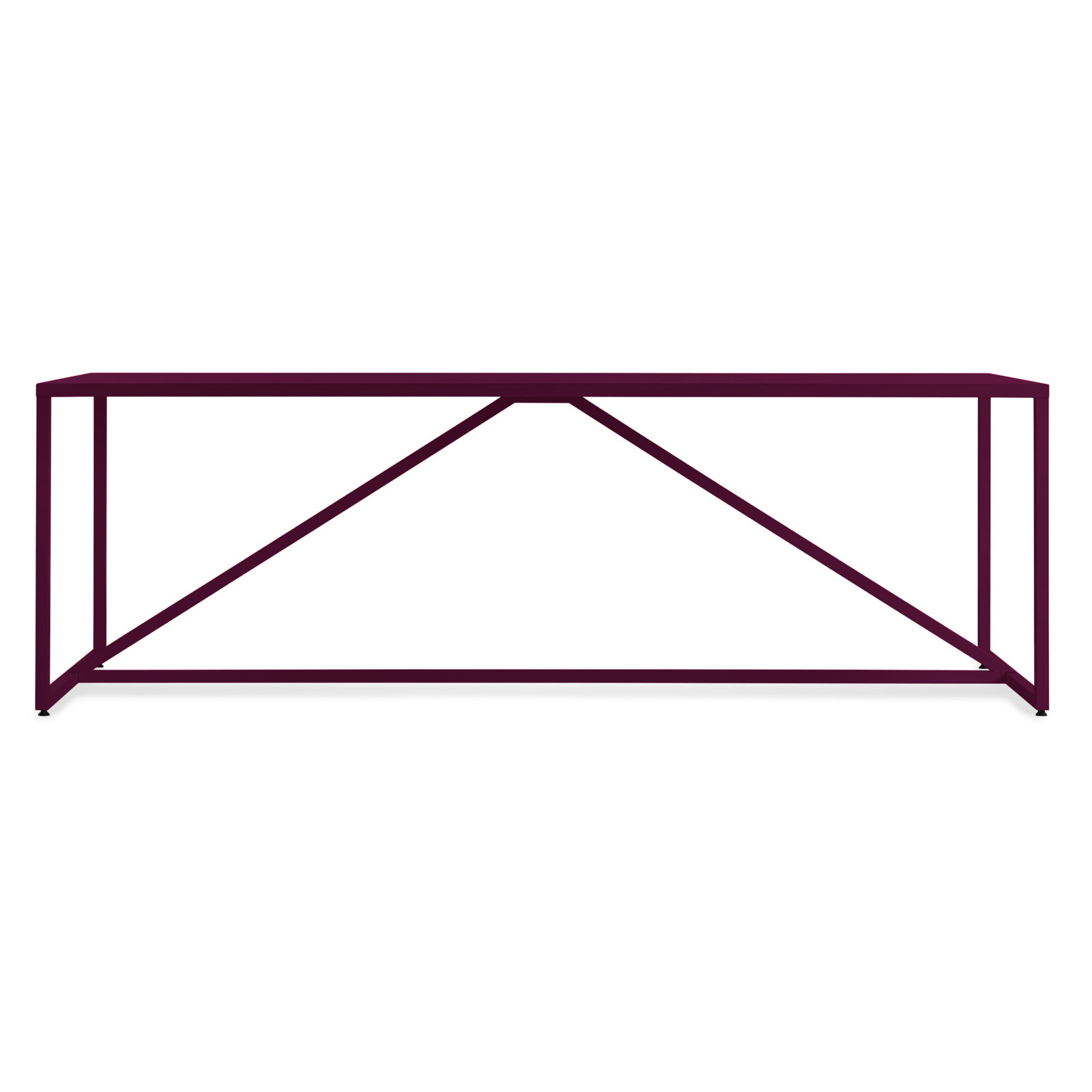 Strut Dining Table, Oxblood, 35" W x 75" L, Standard (29" Height)