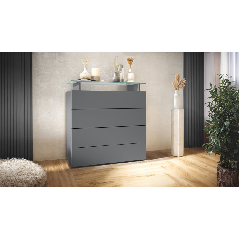 Azaneth Storage Unit Accent Chest, Anthracite/Anthracite matt