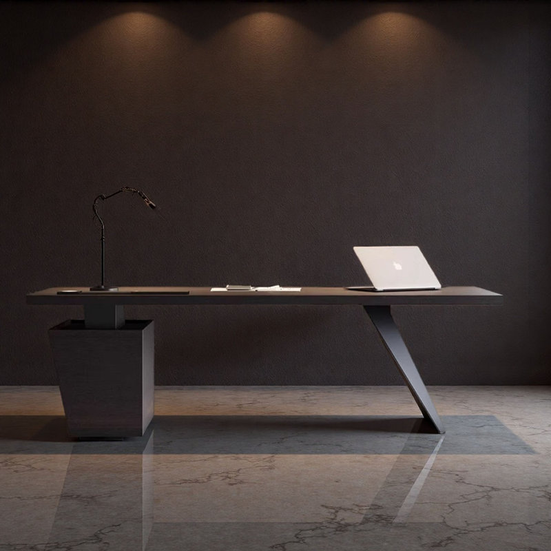 Italian Minimalist Solid Wood Desk, 29.5" H x 78.7" W x 27.6" D