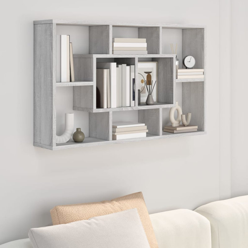 Tiffany 8 Piece Floating Shelf, Grey, 47.5cm H x 85cm W x 16cm D