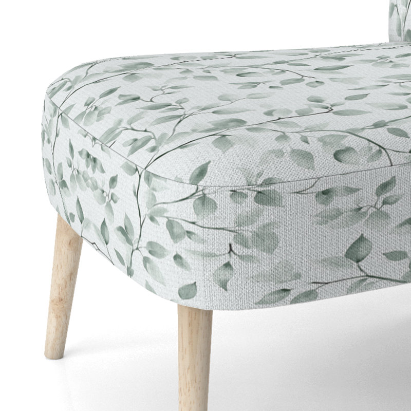 Chaise d'appoint Country Farmhouse - Chaise d'appoint verte Ferns Vines, Chaise d'appoint sans accoudoirs