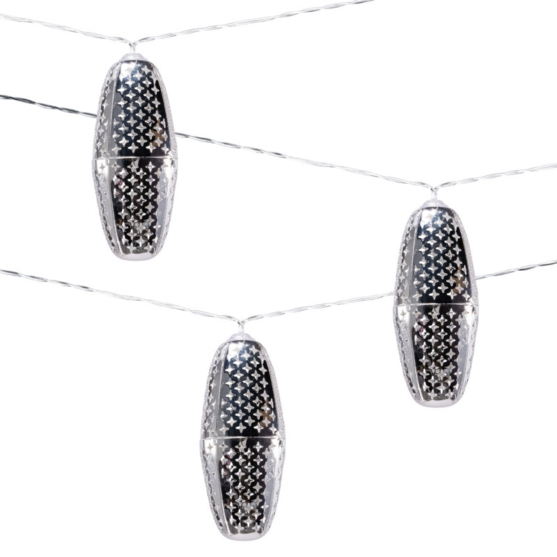 LUMIÈRES À CORDES SOLAIRES MARRAKESH MÉTAL - ÉTOILE DE CUIVRE, argent