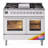 ILVE Professional Plus II Series 40 inch Dual Fuel Range with 6 Sealed Burners, Griddle (Glass Door)-99287662-99287663