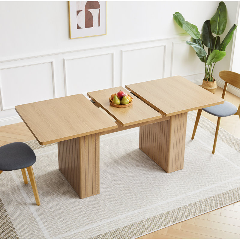 Table de salle à manger extensible, Naturel