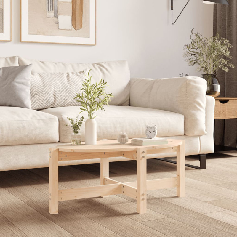 Wroblewski Solid Wood Four Leg Coffee Table, Beige, 35cm H x 87cm W x 48cm D