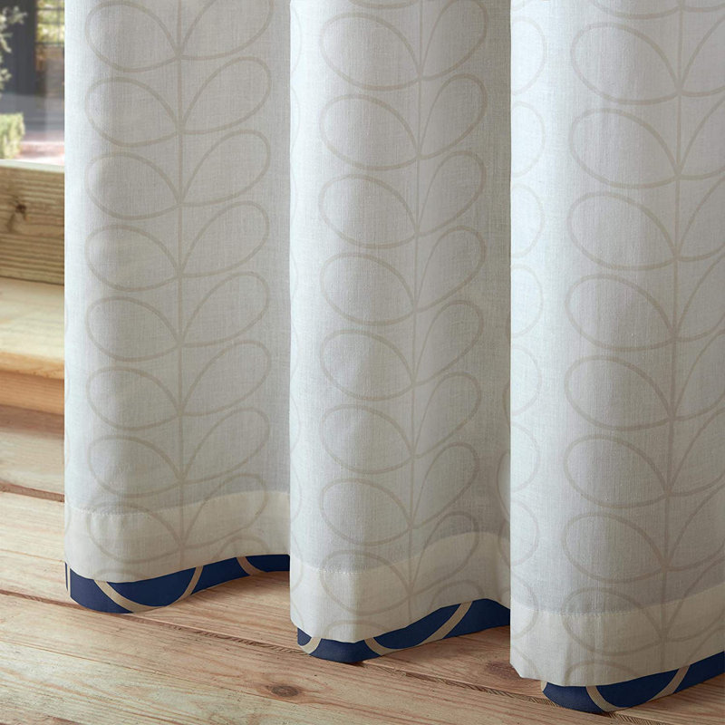 Orla Kiely Linear Stem Curtains, Width 168 x Drop 183 cm, Whale Blue