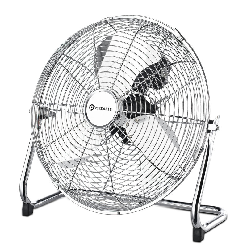 PureMate 20 Inch Chrome Gym Floor Fan, 44cm H x 43cm W x 18.5cm D
