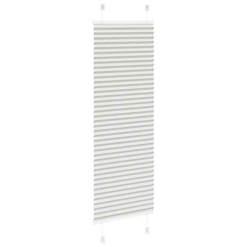 Room Darkening Pleated Blind, Light Grey, 40cmW x 150cmL