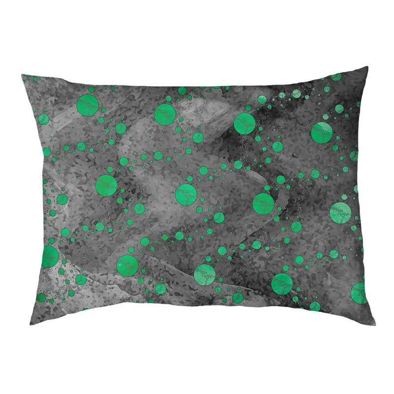 Coussin d'extérieur pour chien Byrge Planets Stars, Très grand (l 52 po x P 42 po x H 17 po), Vert/noir