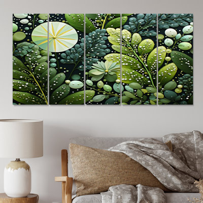 Light Green Ferns Plant Whimsical Spirals III Plants & Flowers Wall Decor on Metal