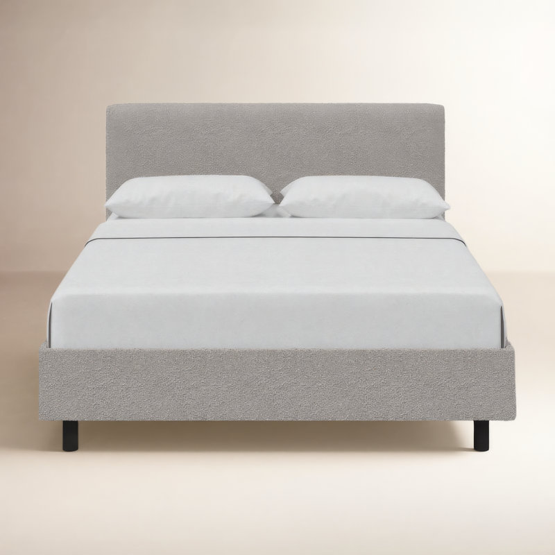 Pyburn Upholstered Platform Bed, Twin, Classic Elephant Boucle
