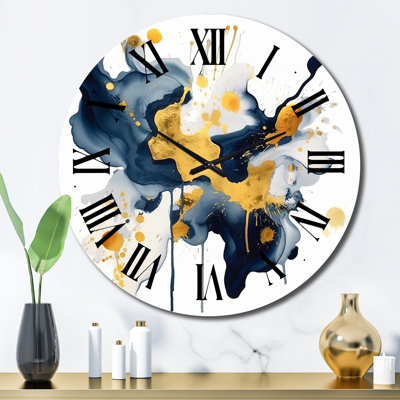 Horloge murale à franges bleu foncé et or XXII